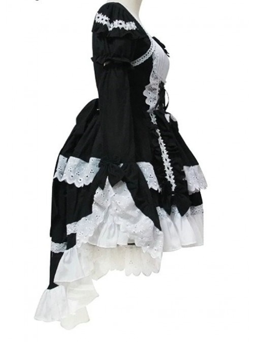 Black and White Cotton Cosplay Maid Costume