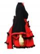 Red and Black Cotton Cosplay Maid Costume