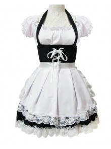 Short Sleeves Lace Sweet Cosplay Maid Costume