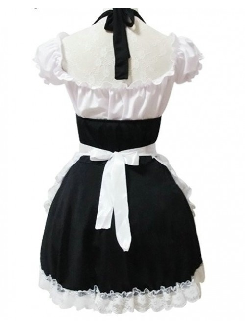 Short Sleeves Lace Sweet Cosplay Maid Costume