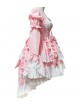 Pink Long Sleeves Cotton Cosplay Maid Costume