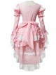 Pink Long Sleeves Cotton Cosplay Maid Costume