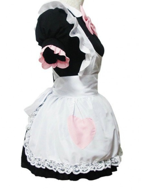 Short Sleeves Cute Cotton Cosplay Maid Costume