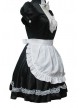 Black Short Sleeves Lace Cotton Cosplay Maid Costume