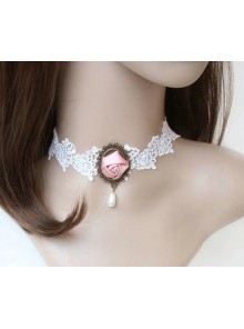 White Attractive Lady Lace Lolita Necklace