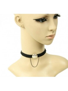 Slender And Concise Black Lolita Necklace