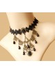 Black Retro Lace Metal Chain Lolita Necklace