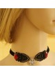 Black Lace Imperial Crown Pendant Lolita Necklace