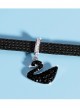 Black Lace Concise Swan Pendant Lolita Necklace