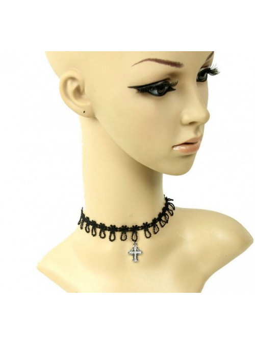 Sweet Black Cross Decoration Lolita Necklace