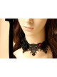 Black Lace Floral Lolita Necklace