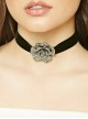 Black Velvet Big Floral Lolita Necklace