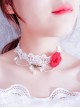 Pretty White Lace Floral Lolita Necklace