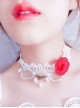 Pretty White Lace Floral Lolita Necklace