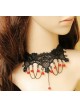 Sexy Black Lace With Red Gemstone Lolita Necklace