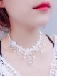 Pretty Concise White Lace Lolita Necklace