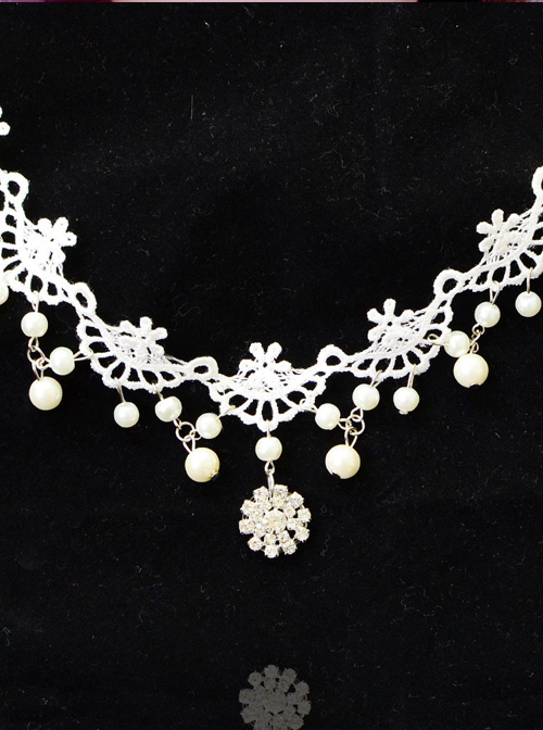 Pretty Concise White Lace Lolita Necklace