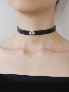 Smiling Face Chic Black Lolita Necklace