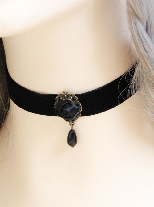 Gothic Black Rose Lolita Necklace