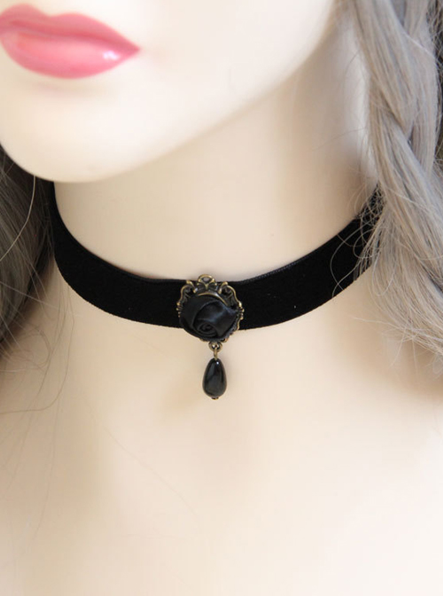 Gothic Black Rose Lolita Necklace