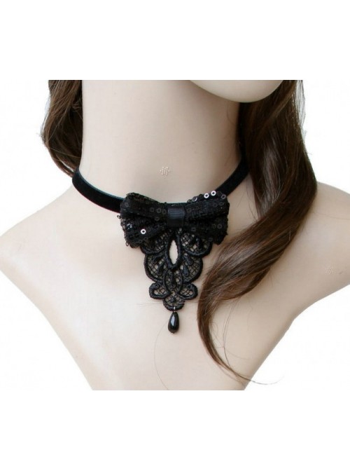 Gothic Black Bow Lolita Necklace