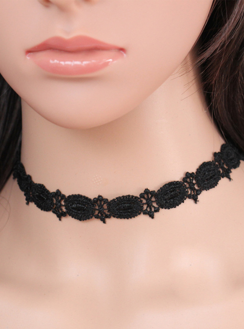 Gothic Retro Black Lace Lolita Necklace