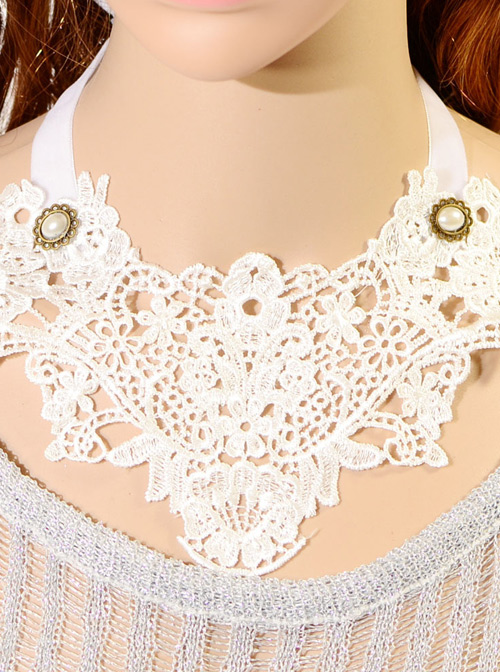 Classic White Lace Decoration Lolita Fake Collar