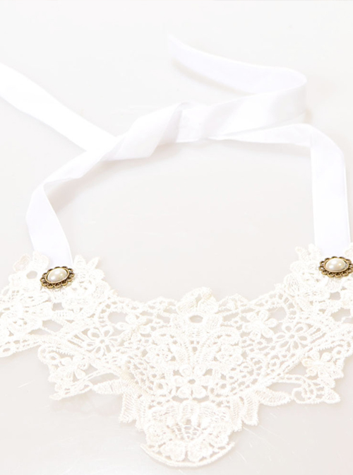 Classic White Lace Decoration Lolita Fake Collar