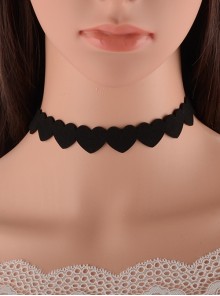 Cute Black Velvet Heart Lolita Neckband