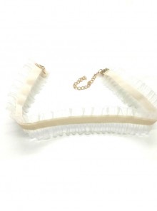 Modern Cream Color Lace Girls Lolita Neckband