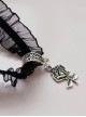 Pretty Black Rose Pendant Lolita Choker