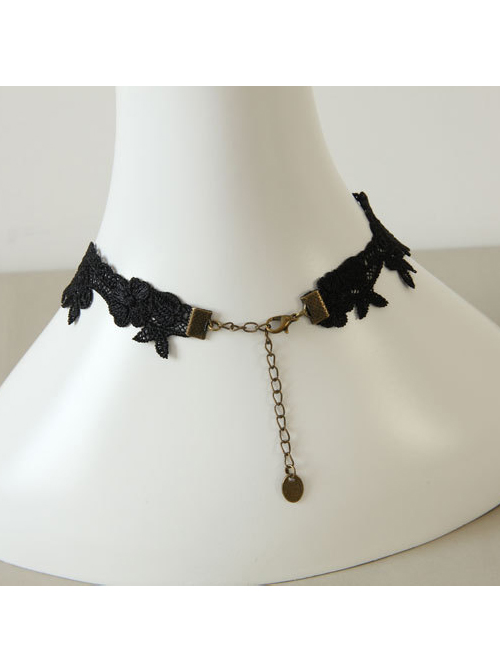 Gothic Black Lace Star Pendant Lolita Necklace