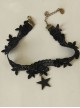 Gothic Black Lace Star Pendant Lolita Necklace