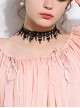 Concise Retro Black Lace Bowknot Girls Lolita Necklace