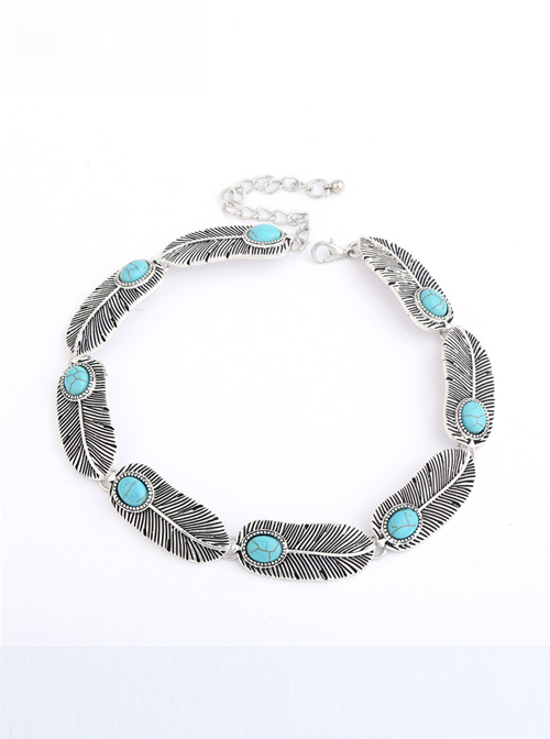 Silver Feather Girls Lolita Necklace
