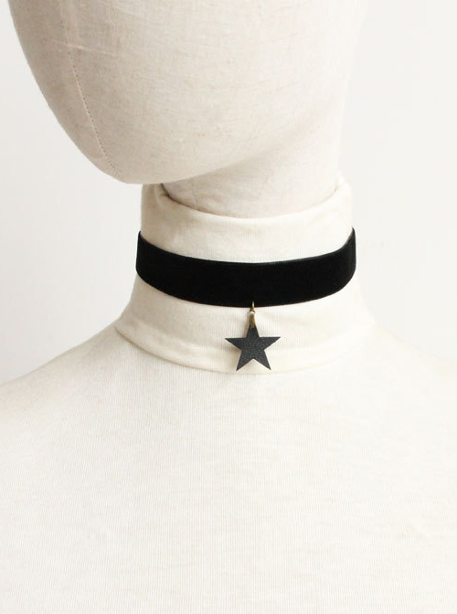 Black Five-pointed Star Gothic Lolita Neckband