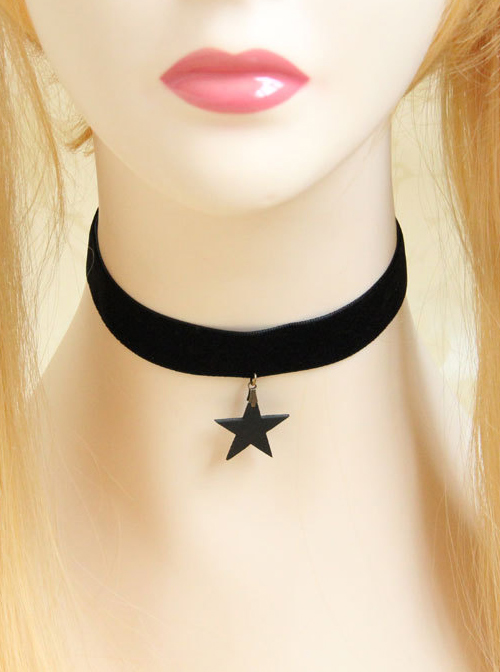 Black Five-pointed Star Gothic Lolita Neckband