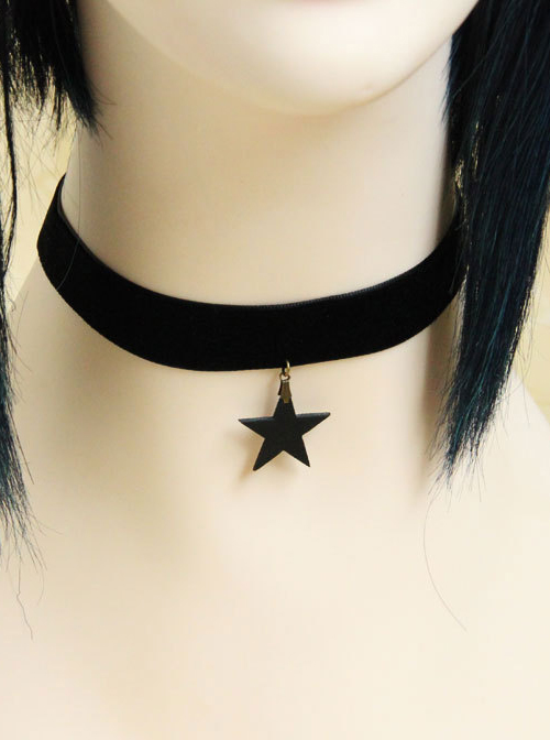 Black Five-pointed Star Gothic Lolita Neckband