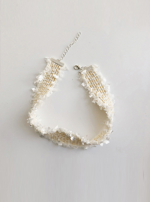 Sweet White Lace Broken Edge Lolita Choker