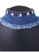 Denim Cloth Five-pointed Star Decoration Lady Lolita Necklace