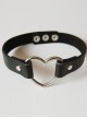 Cute Black PU Leather Button Girls Lolita Neckband