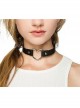 Cute Black PU Leather Button Girls Lolita Neckband