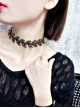 Retro Punk Golden Rivets Leaves Shape Lolita Choker