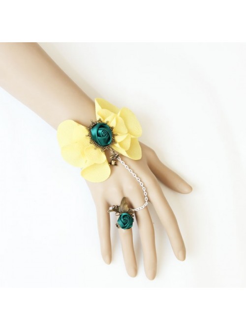 Elegant Rose Floral Lolita Bracelet And Ring Set