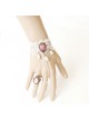 White Lace Rose Handmade Lolita Bracelet And Ring Set