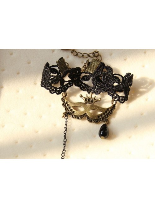 Retro Lace Venice Mask Butterfly Lolita Bracelet And Ring Set