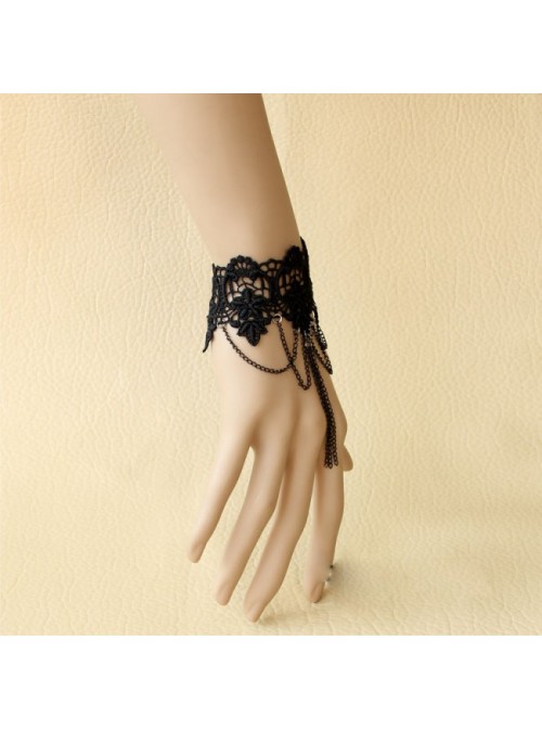 Classic Black Lace Handmade Lolita Wrist Strap