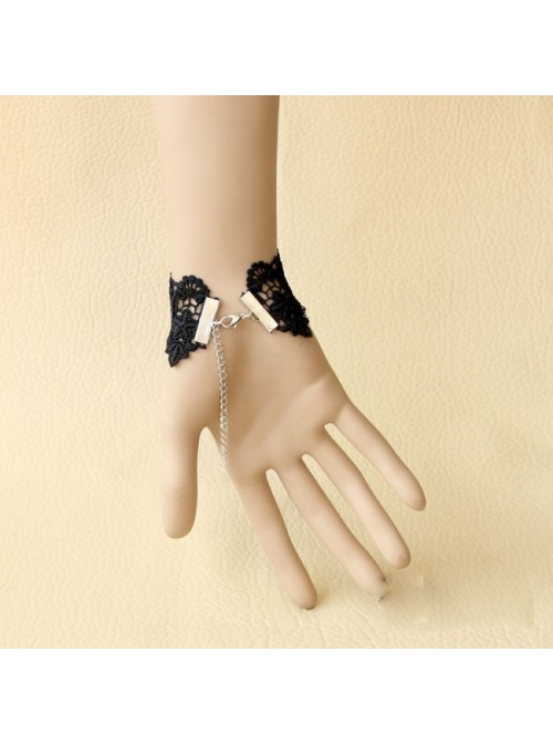 Classic Black Lace Handmade Lolita Wrist Strap