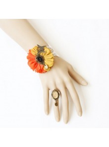 Classic Floral Lace Lolita Bracelet And Ring Set