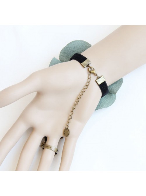 Beautiful Green Handmade Lolita Bracelet And Ring Set